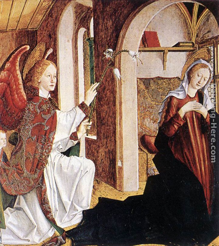 Annunciation painting - Michael Pacher Annunciation art painting